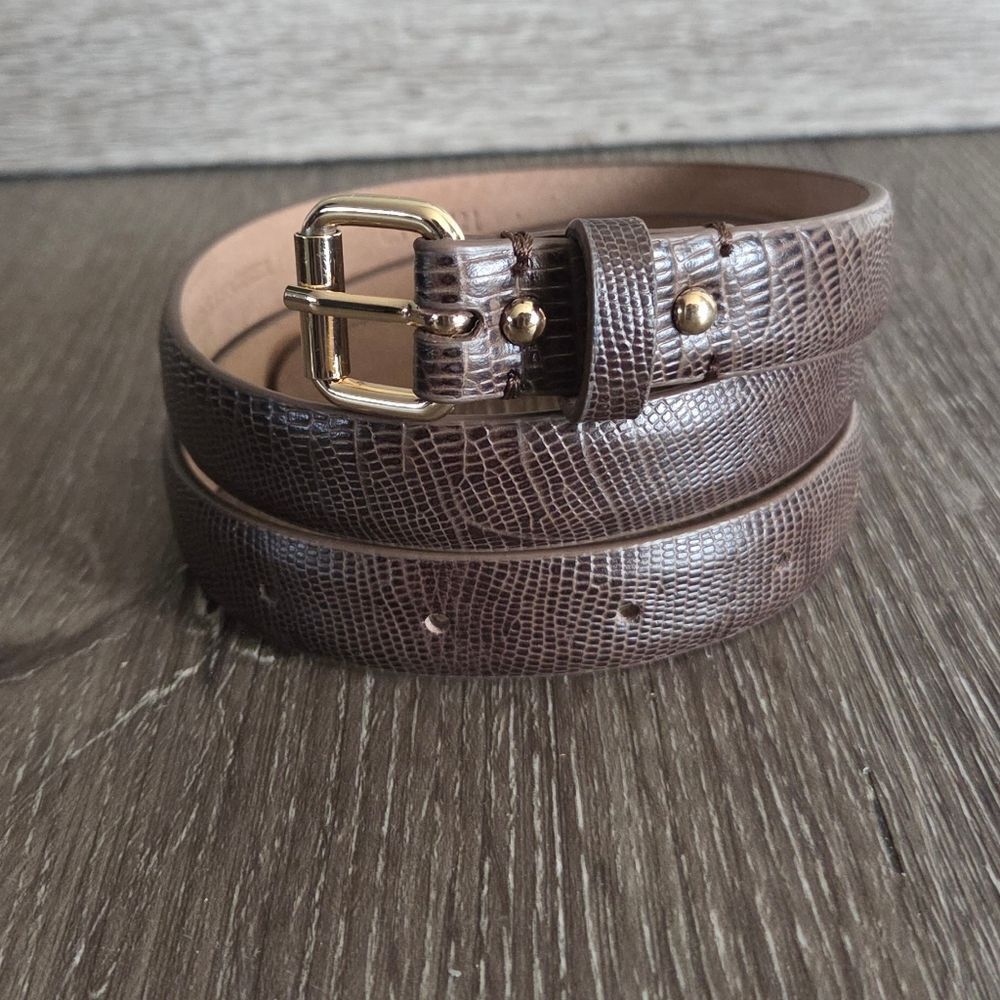 Ann Taylor Lizard Print Brown Belt Small